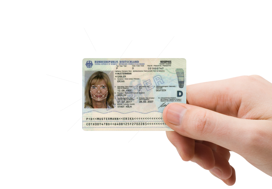 ID Karte in Hand
